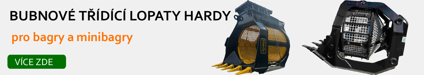 Bubnové třídicí lžíce HARDY pro bagry a minibagry