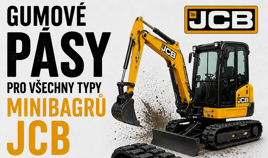 Gumové pásy na JCB