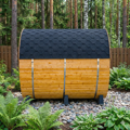Lerax finská sudová sauna thermowood 240 poloprosklená zadní stěna