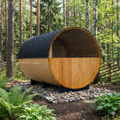 Lerax finská sudová sauna thermowood 300 poloprosklená zadní stěna