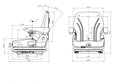 MGV35 – Mechanicky odpružené sedadlo UnitedSeats pro stavební stroje | Americké textilní čalounění