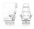 LGV90/C8 Pro Air – Vzduchově odpružené sedadlo UnitedSeats s 24V kompresorem a tříbodovým bezpečnostním pásem