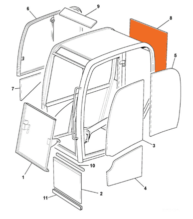 Sklo zadní BOBCAT E35