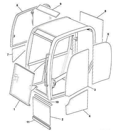 Sklo boční BOBCAT 320