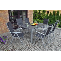 Zahradní sestava Ibiza Pollywood 150 cm Silver / Black 6+1