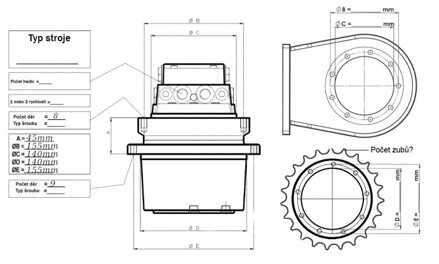  Hydromotor pojezdu pro JCB 8016