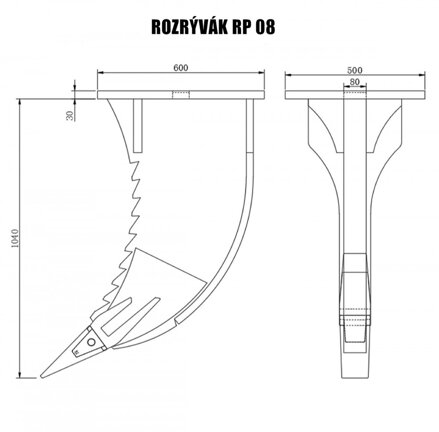 Rozrývací hák / ripper pro bagry 18–25T (RP08)