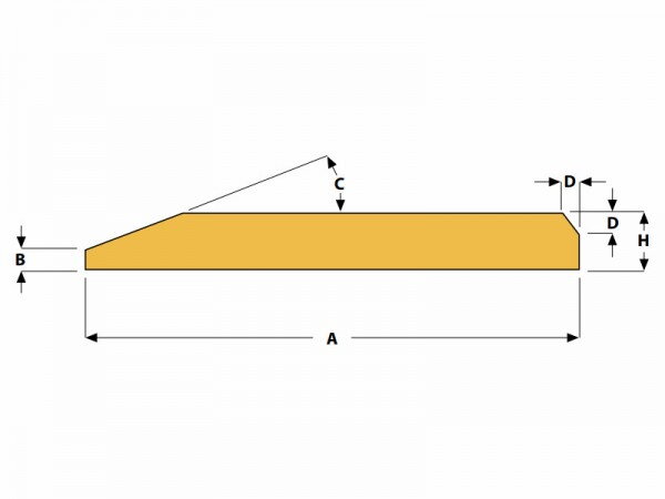 Otěruvzdorný břit 500HB 110×16 mm – cena za 1 bm
