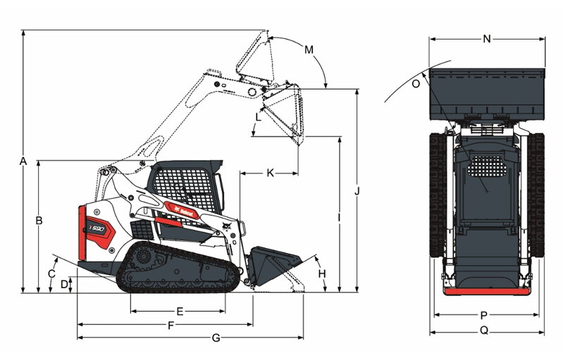 Smykový nakladač pásový Bobcat T590 – půjčovna