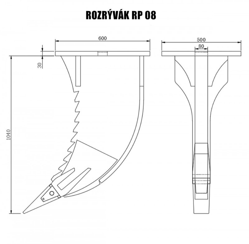 Rozrývací hák / ripper pro bagry 18–25T (RP08)