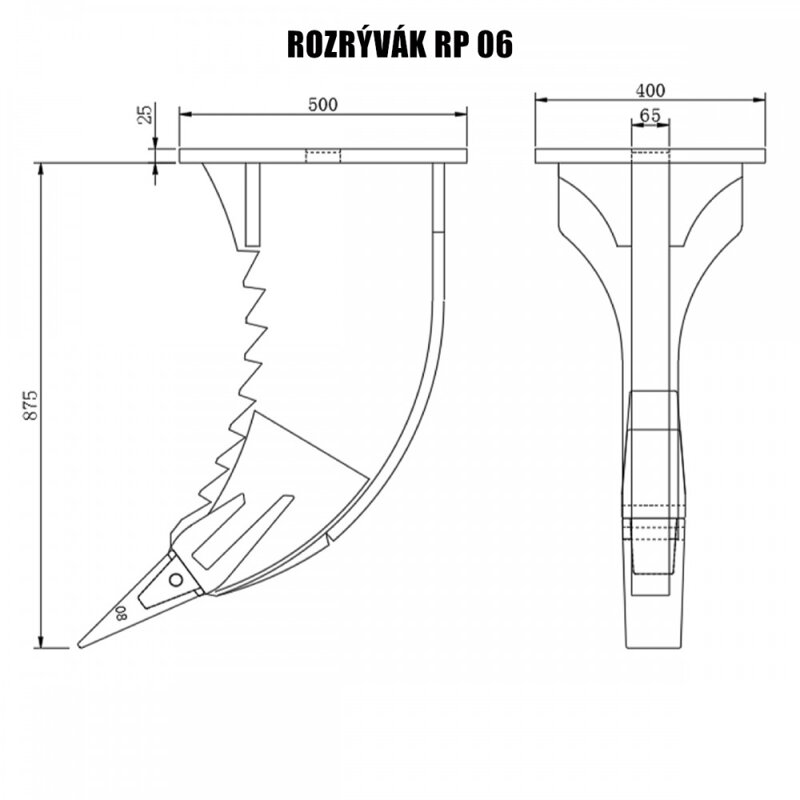 Rozrývací hák / ripper pro bagry 12–16T (RP06)