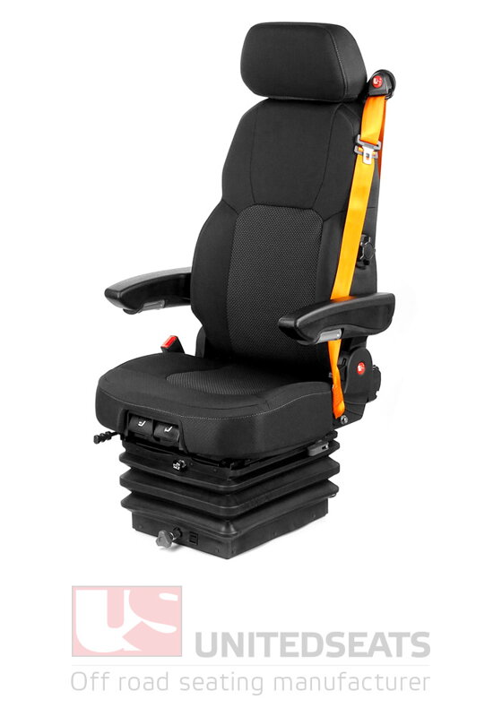 LGV90/C8 Pro Air – Vzduchově odpružené sedadlo UnitedSeats s 24V kompresorem a tříbodovým bezpečnostním pásem
