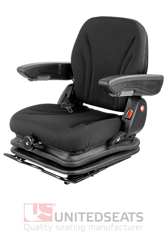 MGV35 – Mechanicky odpružené sedadlo UnitedSeats pro stavební stroje | Americké textilní čalounění