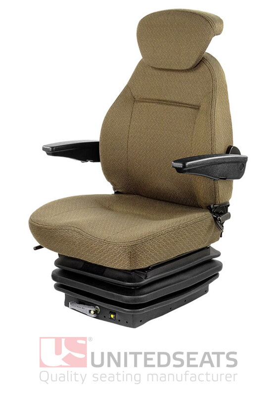 Mechanicky odpružená sedačka CS85/C1 Retro Brown pro traktory a stavební stroje