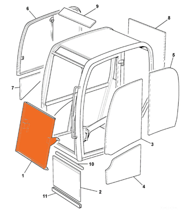 Sklo přední BOBCAT E35